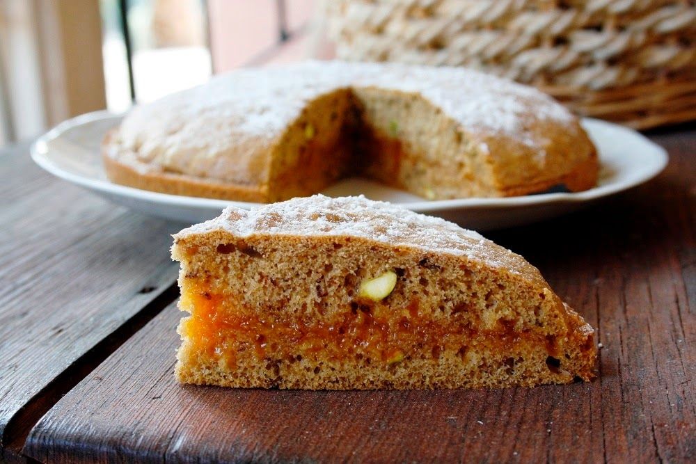 Pastel de Pistacho y Mermelada de Albaricoque