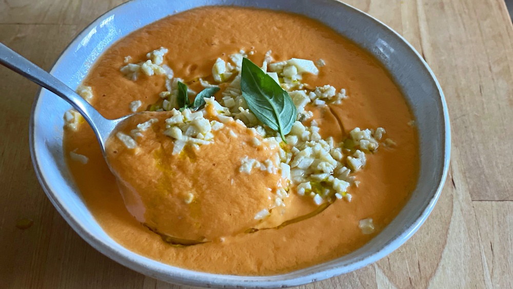 RECETA DE SALMOREJO DE MELOCOTÓN SIN GLUTEN