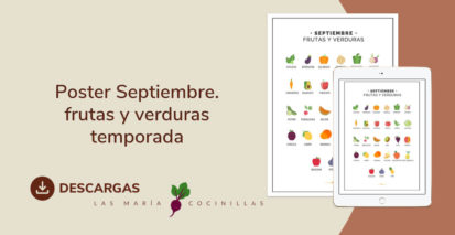 Mari Cocinillas - Poster Septiembre. frutas y verduras temporada